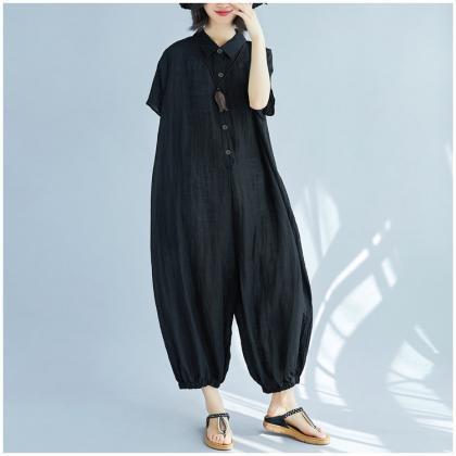 Woman Loose Overalls Casual Pants Overalls Strappy..