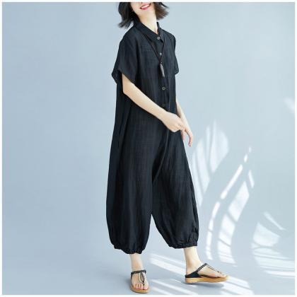 Woman Loose Overalls Casual Pants Overalls Strappy..