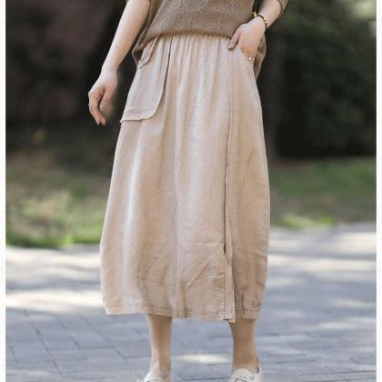 Woman Linen Skirts Linen Dress Summer Skirts..