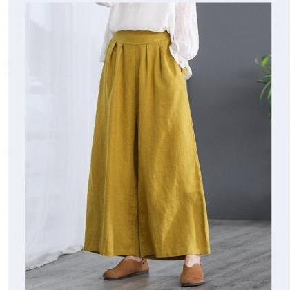 100% Linen Long Pants Soft Linen Pants Woman..