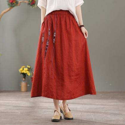 Woman Vintage Embroidered Skirts Summer Fashion..
