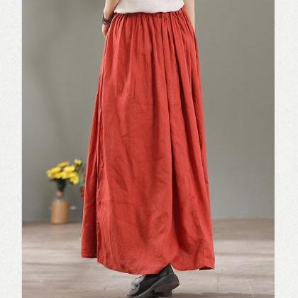 Woman Fashion Vintage Embroidered Skirts Loose..