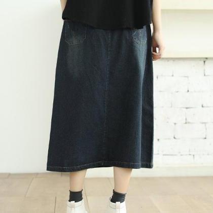 Ripped Skirt Embroidered Skirt Woman Fashion Skirt..