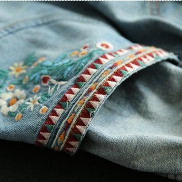 Retro Plus Size Cotton Skirt Loose Embroidery..