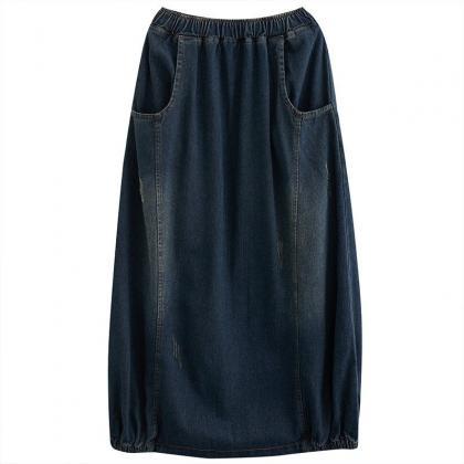 Woman Fashion Demin Skirt Summer Skirt Loose Demin..