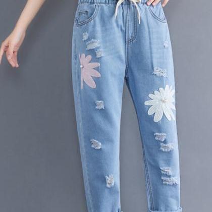Ripped Jeans Loose Pants Loose Jeans Casual Jeans..
