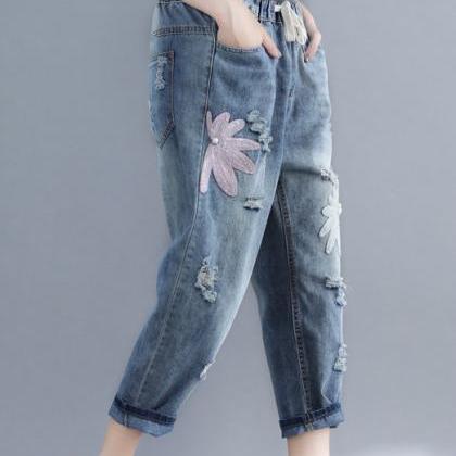 Ripped Jeans Loose Pants Loose Jeans Casual Jeans..