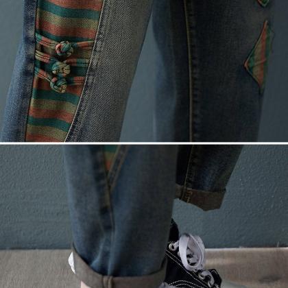 Patchwork Jeans Loose Pants Loose Jeans Casual..