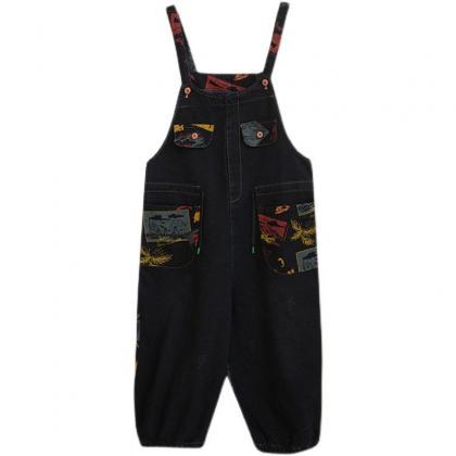 Loose Strappy Jeans Bib Loose Overalls Wide..