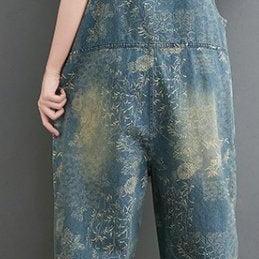 Patchwork Jeans Printed Jeans Overalls Oversize..