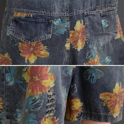 Woman Fashion Loose Patchwork Jeans Casual Jeans..