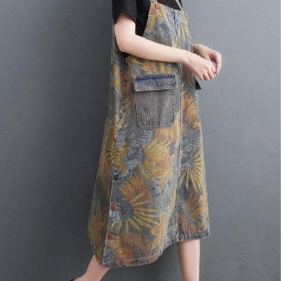Woman Fashion Demin Dress Suspender Skirt..