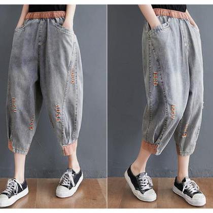 Woman Fashion Loose Jeans Casual Pants Oversize..