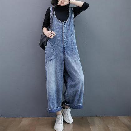 Woman Fashion Jeans Strappy Jeans Overalls Pants..