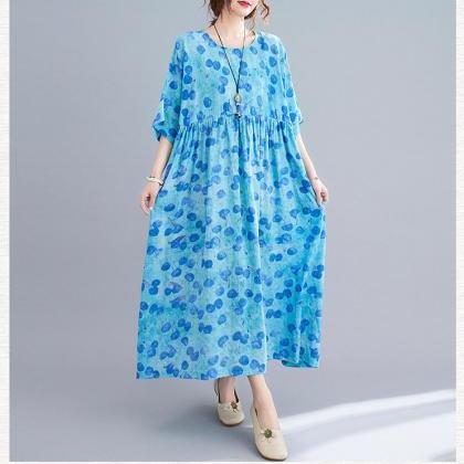 Woman Plus Size Loose Dresses Summer Dress Round..