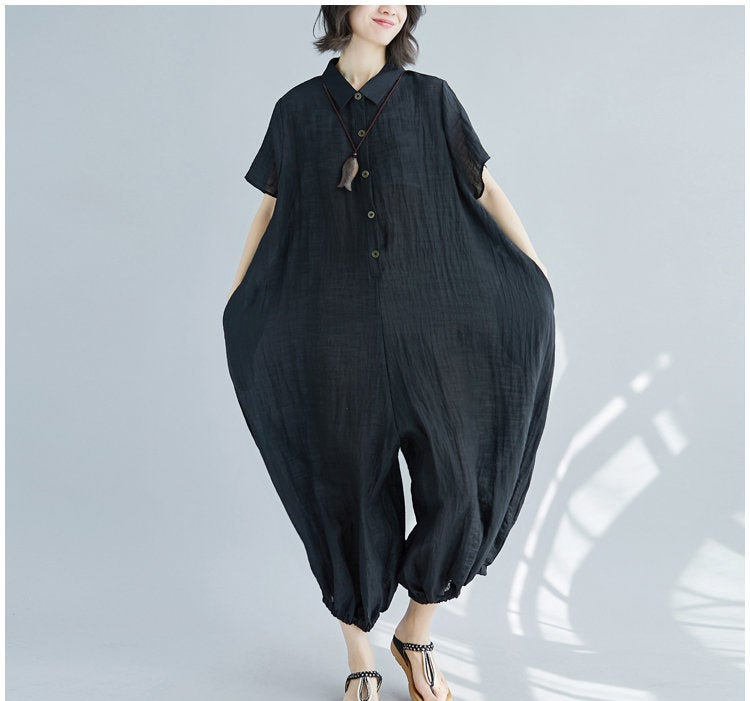 Woman Loose Overalls Casual Pants Overalls Strappy Pants Large Size Overalls Casual Wide Leg Jumpsuit Baggy Pants Bib Loose Overalls