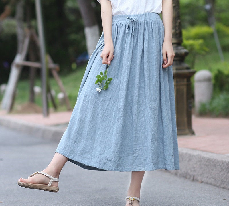 Woman Fashion Skirts Summer Skirts Linen Cotton Skirts Women Linen