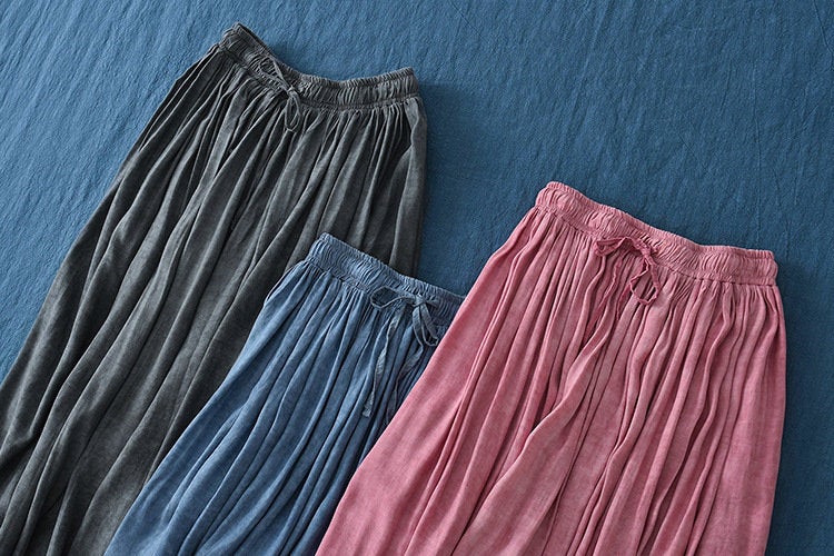 Woman Fashion Linen Skirt Linen Cotton Skirt Summer Skirt Soft Linen ...