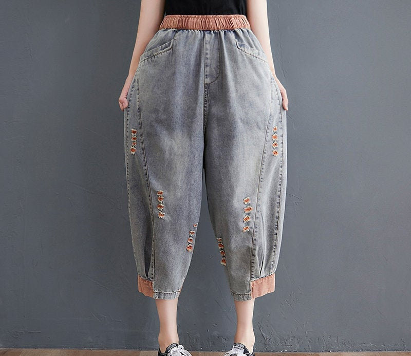 Woman Fashion Loose Jeans Casual Pants Oversize Pants Fashion Pants Demin Jeans Demin Pants